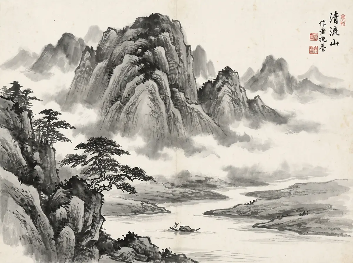 无限赌场水墨山水画展示留白美学